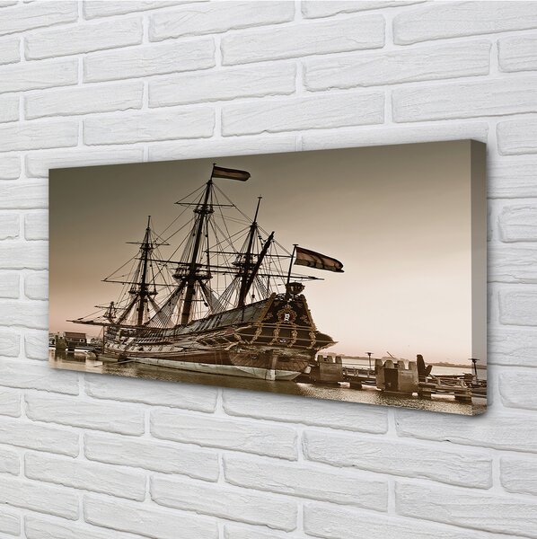 Obraz canvas Loď old sky sea 125x50 cm