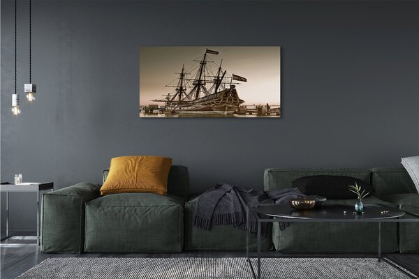 Obraz canvas Loď old sky sea 125x50 cm