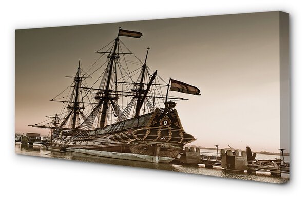 Obraz canvas Loď old sky sea 125x50 cm