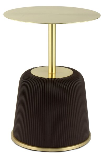 PRÍRUČNÝ STOLÍK, hnedá, zlatá MID.YOU - Stolíky do obývačky, Online Only