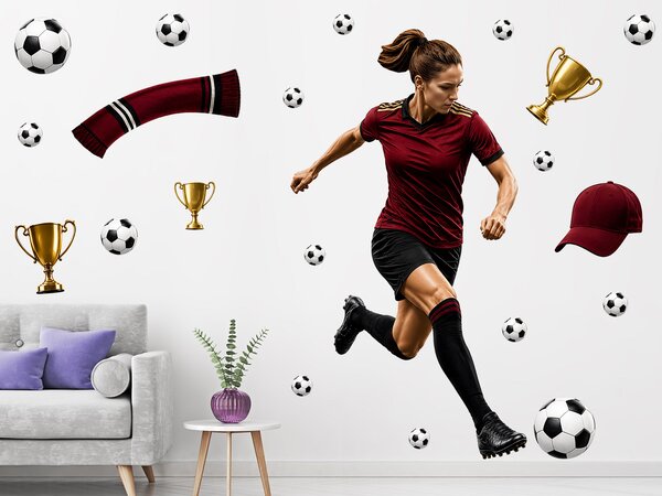 Nalepte.cz Futbalistka Sparta Praha úpravy na prianie športové nálepky na stenu arch 41 x 75 cm