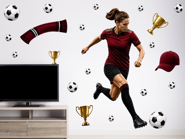 Nalepte.cz Futbalistka Sparta Praha úpravy na prianie športové nálepky na stenu arch 41 x 75 cm