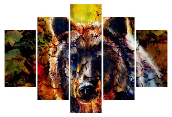 Obraz - Medveď, maľba (150x105 cm)