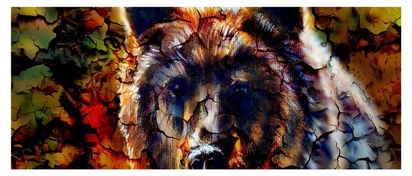 Obraz - Medveď, maľba (120x50 cm)