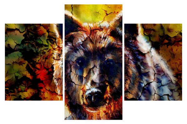 Obraz - Medveď, maľba (90x60 cm)