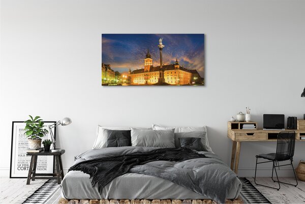 Obraz na plátne Warsaw Old Town sunset 125x50 cm