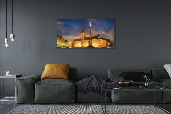 Obraz na plátne Warsaw Old Town sunset 125x50 cm