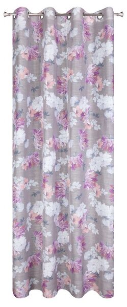 Dekorstudio Dekoračný etamínový záves SHERRY s kvetinovým motívom 140x250cm