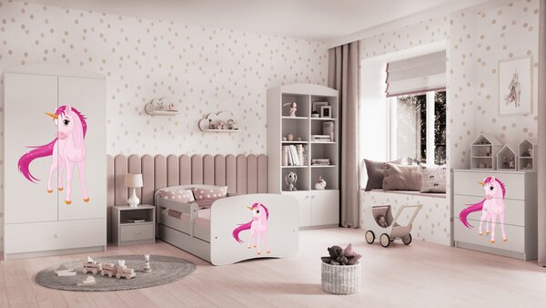 Kocot kids Detská posteľ Babydreams jednorožec biela, variant 70x140, bez šuplíků, bez matrace