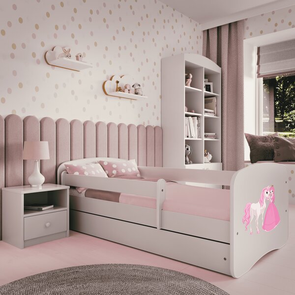Kocot kids Detská posteľ Babydreams princezná a poník biela, variant 70x140, bez šuplíků, bez matrace