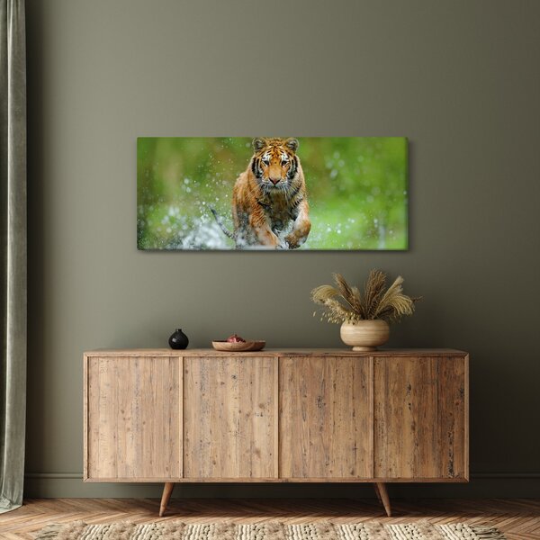 Obraz - Bežiaci tiger (120x50 cm)