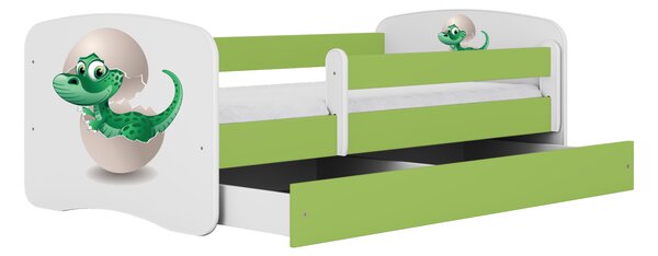 Kocot kids Detská posteľ Babydreams dinosaurus zelená, variant 70x140, bez šuplíků, bez matrace