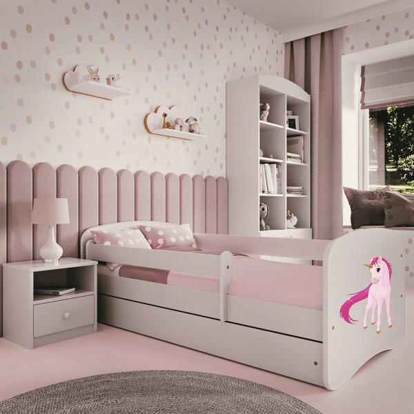 Kocot kids Detská posteľ Babydreams jednorožec biela, variant 70x140, bez šuplíků, bez matrace
