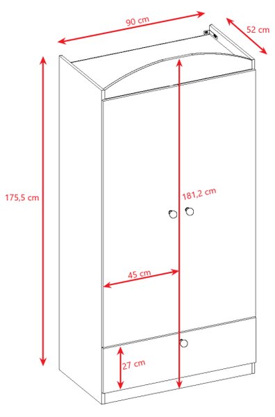 Kocot kids Detská skriňa Babydreams 90 cm hasičské auto modrá