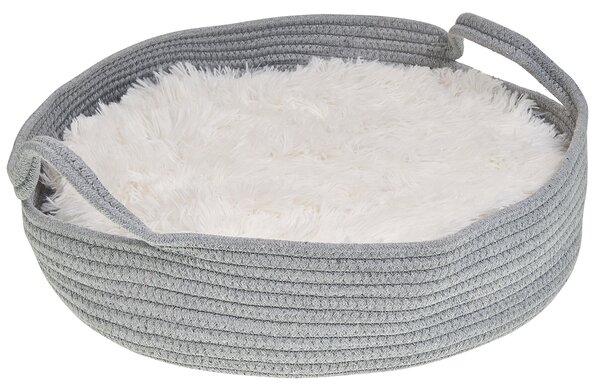 Posteľ pre psa sivá bavlna polyester ø 45 cm mäkká výplň pelech pre domáce zvieratá moderný dizajn