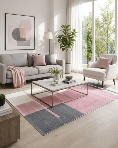 Ayyildiz, Kusový koberec Hawaii 1310 pink, 80x300, ružová, kancelária