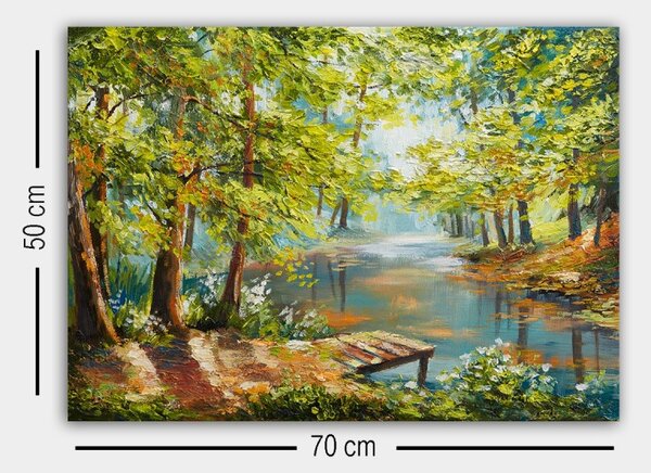 Wallity Obraz LENARD 50x70 cm zelený/hnedý