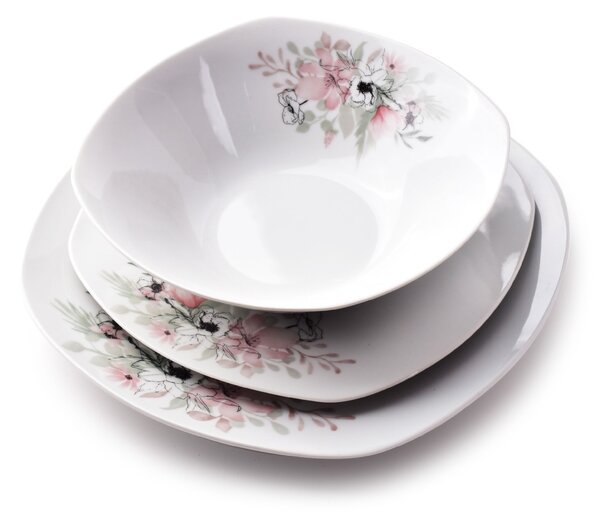 Affekdesign Sada tanierov BLOSSOM 18 ks biela