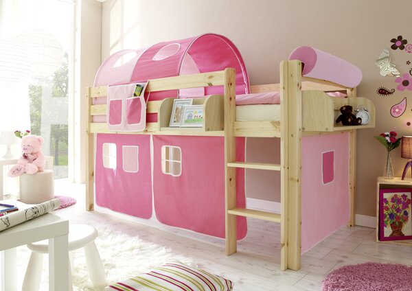 VYVÝŠENÁ POSTEĽ, 90/200 cm prírodná farba, ružová, pink MID.YOU - Detské izby, Online Only