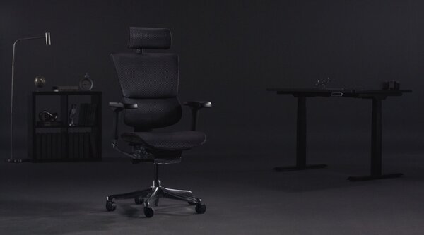 Grospol - Set: Kancelárske kreslo Ioo 2+ Nastaviteľný stôl Alto 101 Black