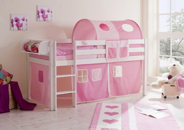 VYVÝŠENÁ POSTEĽ, 90/200 cm ružová, biela, pink MID.YOU - Detské izby, Online Only