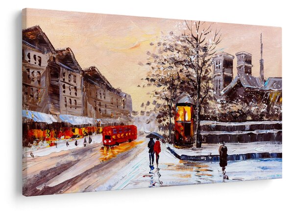 Obraz - Maľba zimného mesta (90x60 cm)