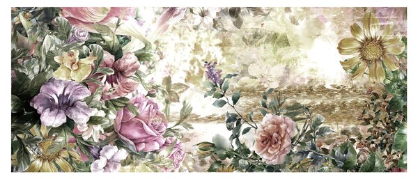 Obraz - Dizajnové kvety (120x50 cm)
