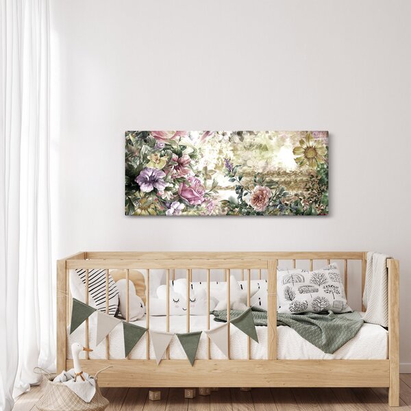 Obraz - Dizajnové kvety (120x50 cm)