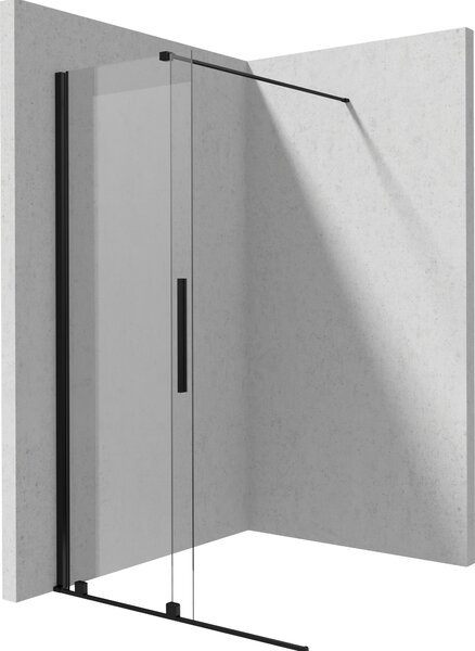 Deante Sprchová zastena Walk-in Prizma, posuvná - KTJ N39R 90 cm, čierna - bez vaničky