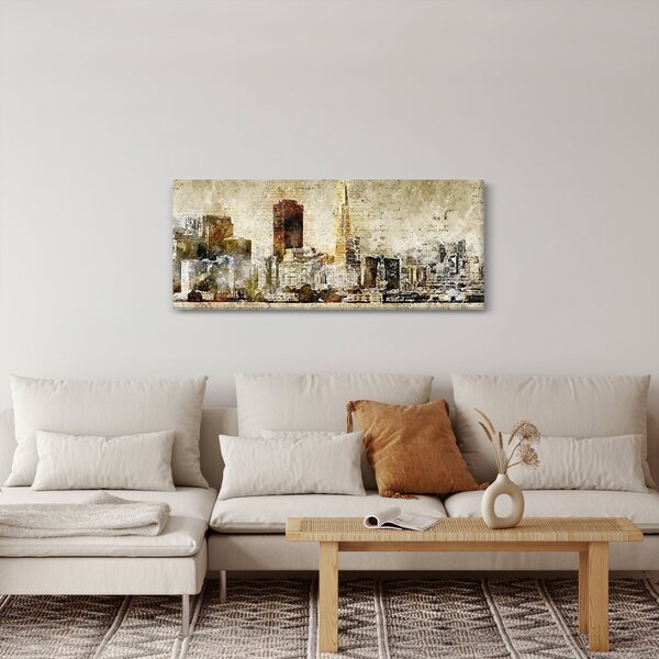 Obraz - Umelecky stvárnené mesto (120x50 cm)