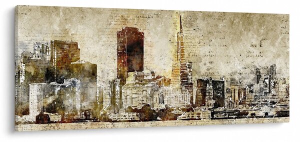 Obraz - Umelecky stvárnené mesto (120x50 cm)