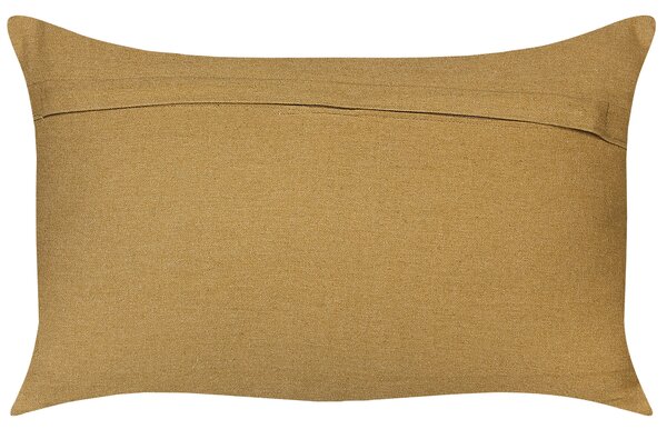 Súprava 2 dekoratívnych vankúšov zelená a béžová juta a vlna 30 x 50 cm geometrický vzor obdĺžnikové vankúšiky