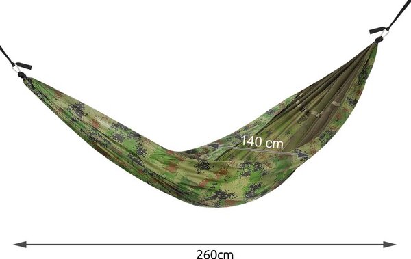 Turistická hamaka s moskytiérou SANTIAGO 260x140 cm, zelená