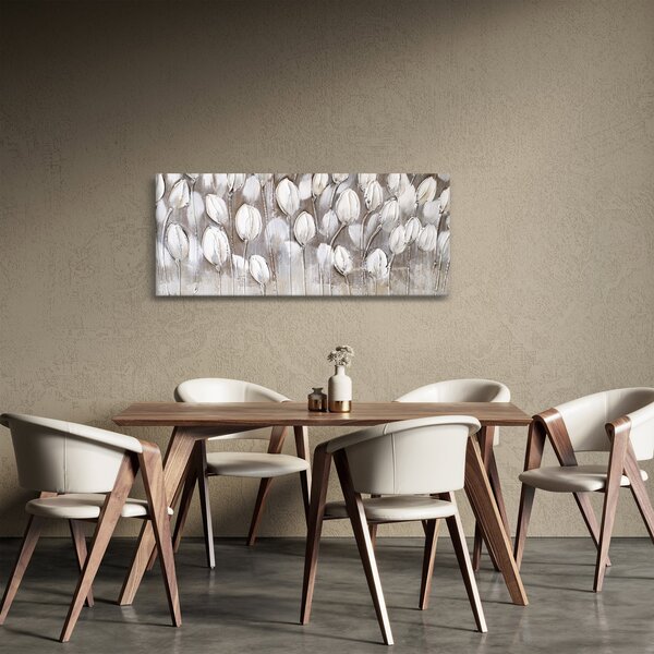 Obraz - Štruktúrované tulipány (120x50 cm)