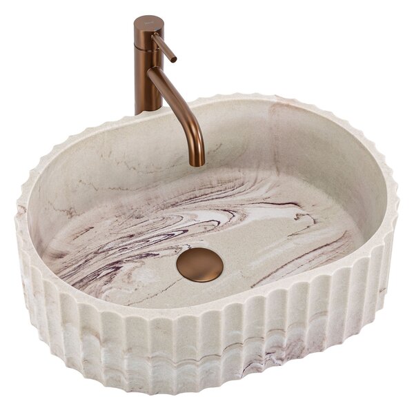 Rea Margaret Gio, umývadlo na dosku 495×355×155 mm, béžová – imitácia kameňa, REA-U3522