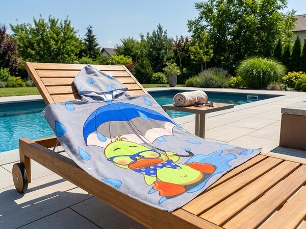 Detské pončo DUCK SPLASH sivé Rozmer: 60 x 120 cm