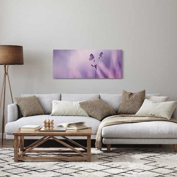 Obraz - Fialové motýliky (120x50 cm)