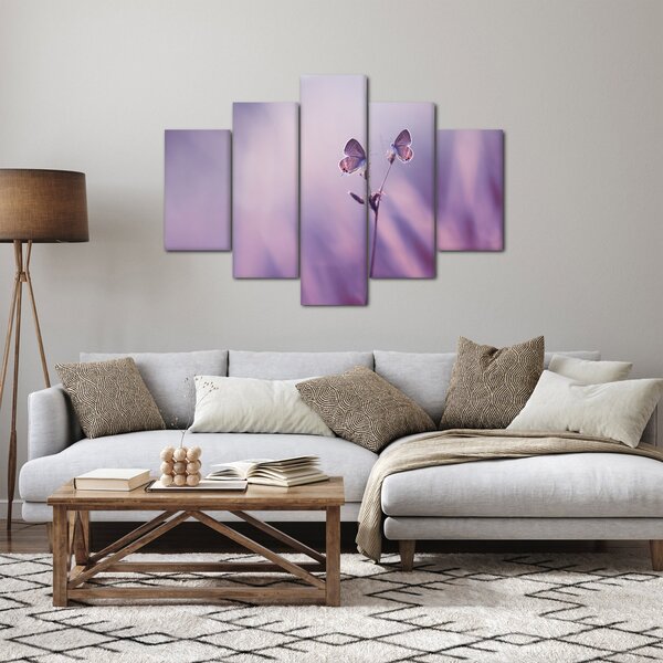 Obraz - Fialové motýliky (150x105 cm)