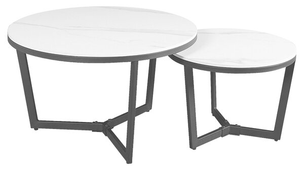 SADA KONFERENČNÝCH STOLÍKOV, čierna, biela, kameň, 68,5/68,5/43 cm MID.YOU - Stolíky do obývačky, Online Only