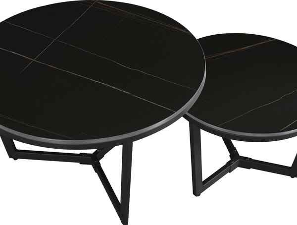 KONFERENČNÝ STOLÍK, čierna, kov, kameň, 68,5/68,5/43 cm MID.YOU - Stolíky do obývačky, Online Only