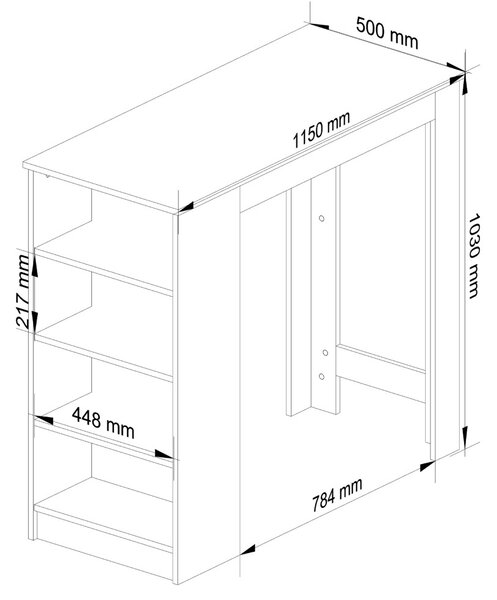 Ak furniture Barový stôl Ruto biely