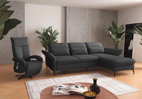 ROHOVÁ SEDAČKA, textil, tmavosivá Sit & More - Sedačky, Online Only