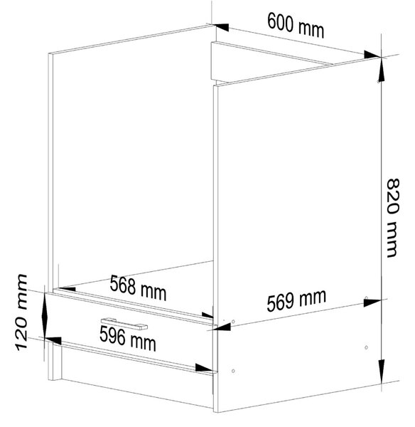 Ak furniture Kuchynská skrinka Olivia pod rúru S 60 cm biela