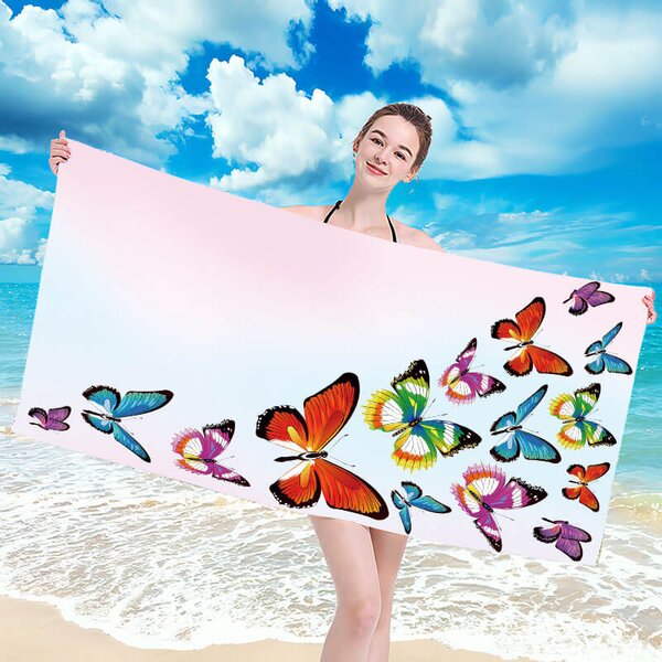 Rýchloschnúca plážová osuška SILMARI 100x180 cm farebná, 100% mikrovlákno