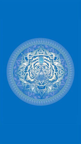 Rýchloschnúca plážová osuška TIGER 100x180 cm modrá, 100% mikrovlákno