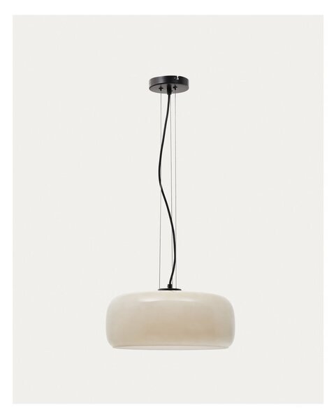 LED závesné svietidlo sivobéžové so skleneným tienidlom ø 38 cm Reig – Kave Home