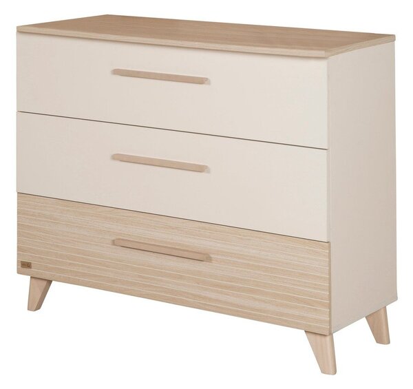 Krémová/v prírodnej farbe detská komoda v dekore duba s prebaľovacím pultom 110x98x75 cm Sidney – Roba