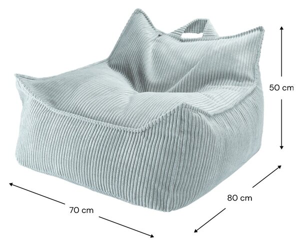 Menčestrový detský sedací vak v mentolovej farbe Chair – Wigiwama