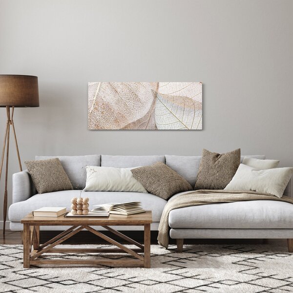 Obraz - Béžové listy (120x50 cm)