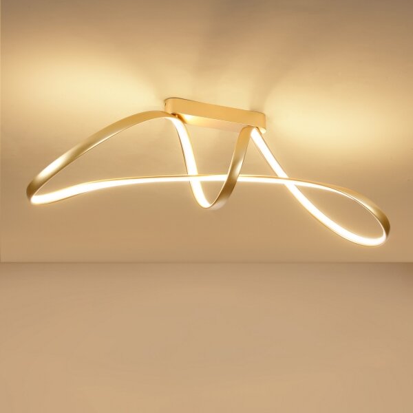 Brilagi-LED Stmievateľný prisadený luster TWISTER LED/60W/230V 3000-6000K zlatý+DO